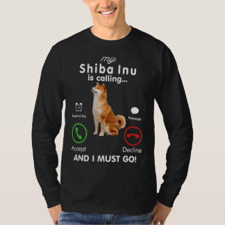 Camiseta minha shiba inu está chamando um presente engraçad