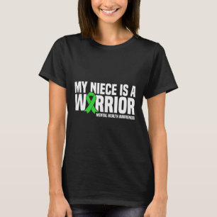 Camiseta Minha sobrinha é uma saúde mental verde da fita do