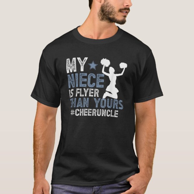 Camiseta Minha sobrinha é voadora Tio Cheio De Cheerleader  (Frente)