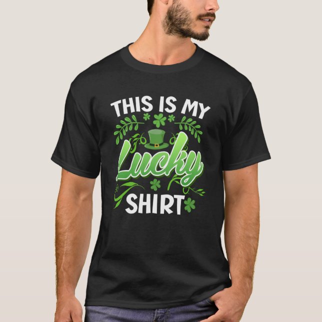 Camiseta Minha sorte Dia de São Patrício de charme (Frente)