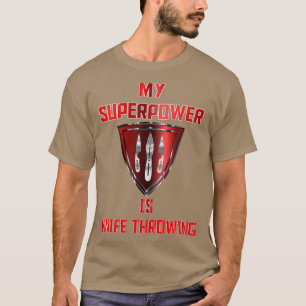 Camiseta Minha superpotência é a faca jogando Crachá 1