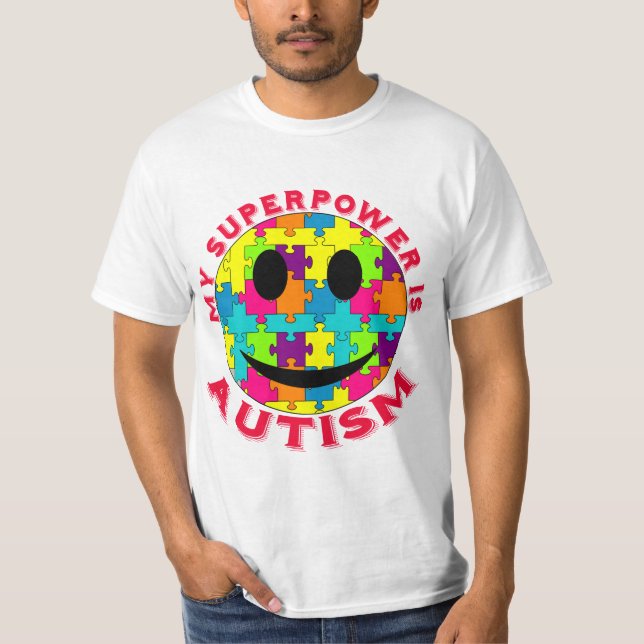 Camiseta Minha superpotência é autismo! (Frente)