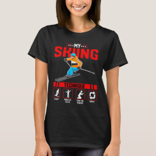 Camiseta Minha Técnica De Esqui - Ski Snowboard Engraçado L