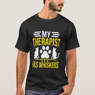 Camiseta Minha Terapeuta Tem Bigodes Mãe de Gato