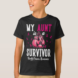 Camiseta Minha Tia É Sobrevivente Do Apoio Ao Cancer Da Mam