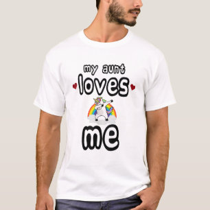 Camiseta Minha Tia me ama fazendo dabbing unicórnios flecha
