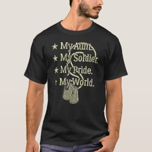 Camiseta Minha Tia Meu Herói Soldado Orgulhoso Onça Militar