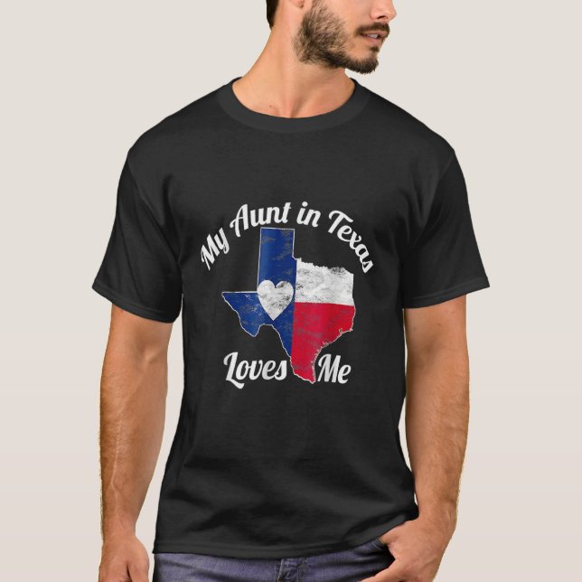 Camiseta Minha tia no Texas me ama, Texas Texan Love (Frente)