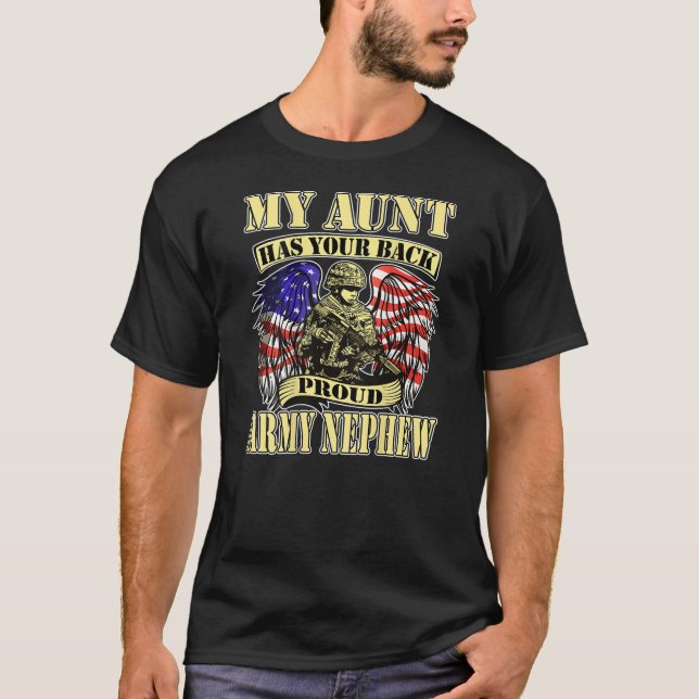 Camiseta Minha Tia Tem O Seu Exército Orgulhoso Do Novo (Frente)