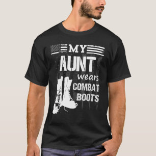 Camiseta Minha Tia Veste Combate Bota Tee Militar Veterano