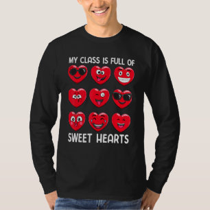 Camiseta Minha Turma Está Cheia De Corações Doces Dia Dos N