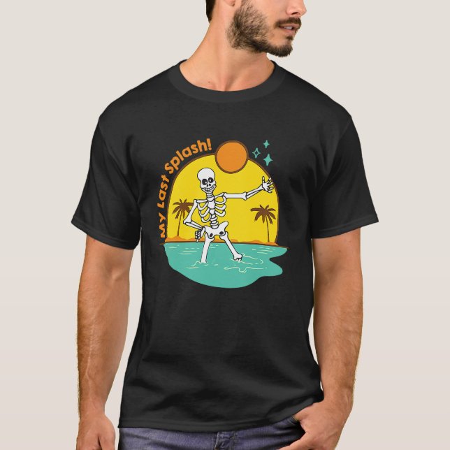 Camiseta Minha Última Esposa Esqueleto de Noiva Praia Despe (Frente)