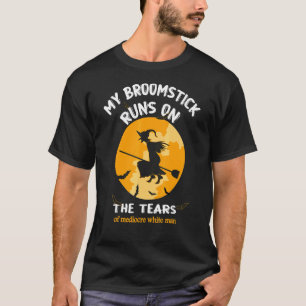 Camiseta Minha Vassoura Corre Nas Lágrimas De Branco Medioc