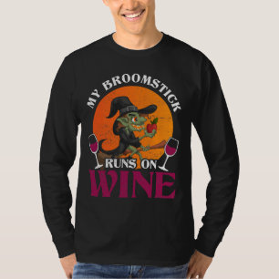 Camiseta Minha Vassoura Funciona No Bobo De Bruxas De Vinho