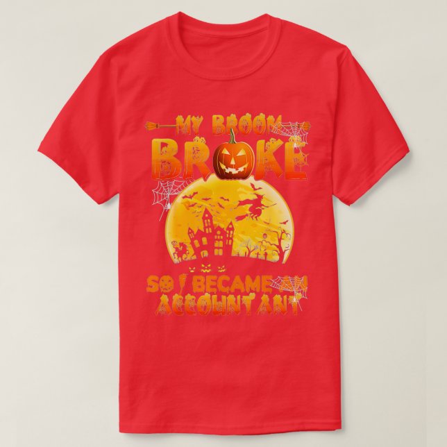 Camiseta Minha vassoura quebrou então me tornei contadora 1 (Frente do Design)