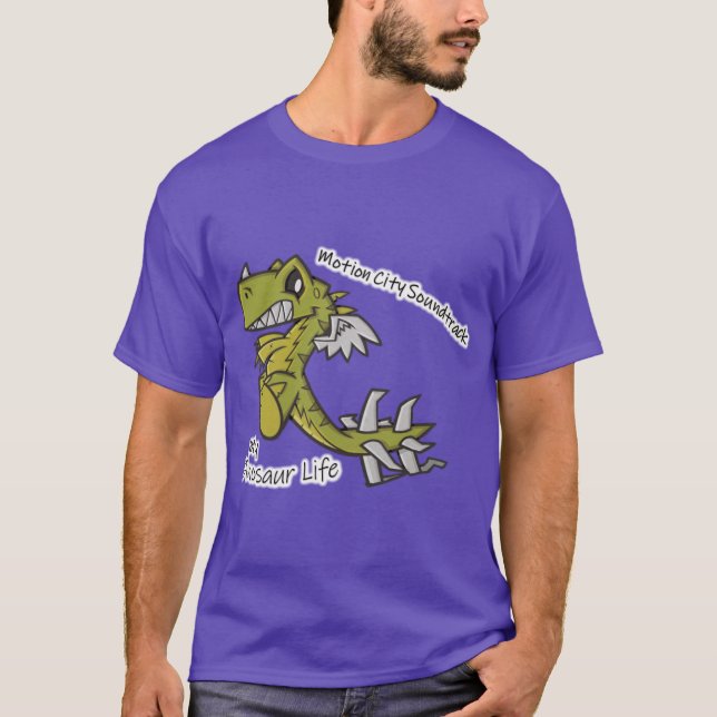 Camiseta Minha vida de dinossauro presente (Frente)