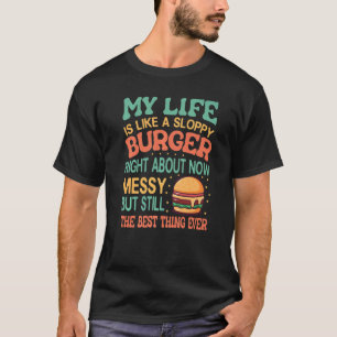 Camiseta Minha Vida É Como Um Hambúrguer Borrado Agora -