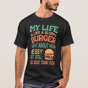 Camiseta Minha Vida É Como Um Hambúrguer Borrado Agora -
