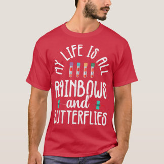 Camiseta Minha vida é de todo arco-íris e borboletas Phlebo