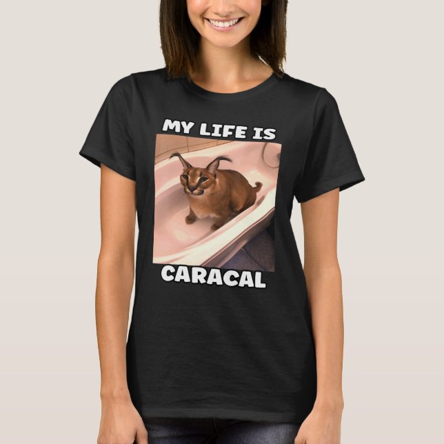 Camiseta Minha vida É gato meme caracal (Frente)