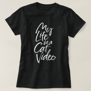 Camiseta Minha vida é uma rotulação branca lustrosa vide