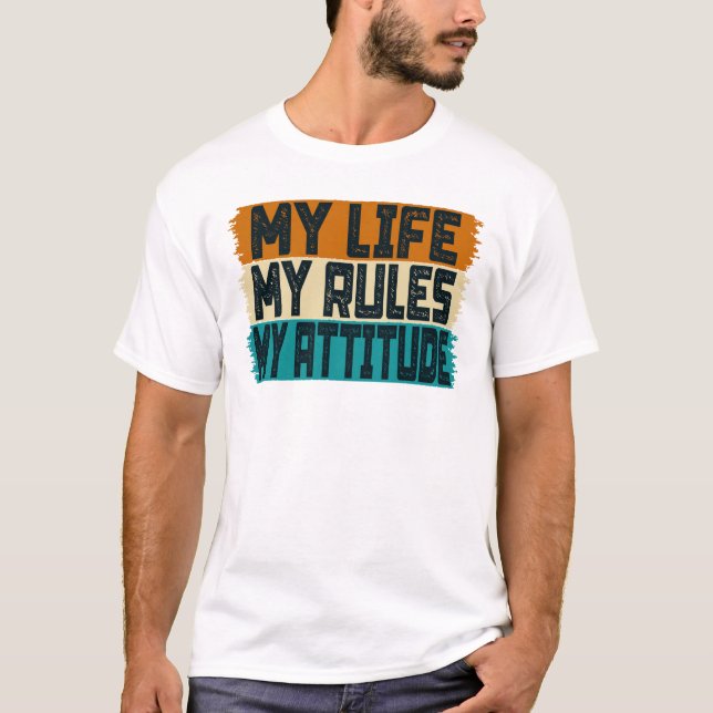 Camiseta Minha vida Minha regras Minha atitude (Frente)