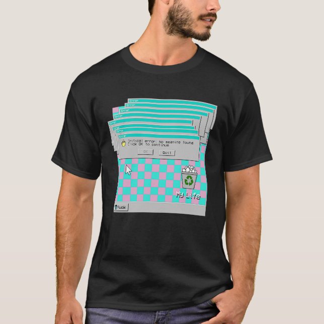 Camiseta Minha vida triste e deprimida estética da onda vap (Frente)