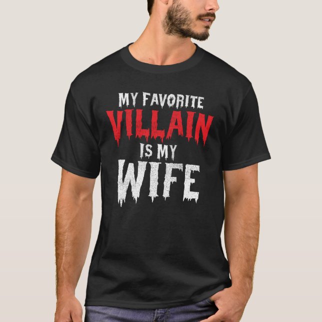 Camiseta Minha Villain Favorita É Minha Figurinha De Marido (Frente)