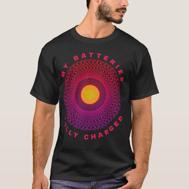 Camiseta Minhas baterias estão totalmente carregadas (Frente)