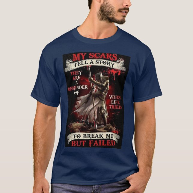 Camiseta Minhas cicatrizes contam uma história. (Frente)