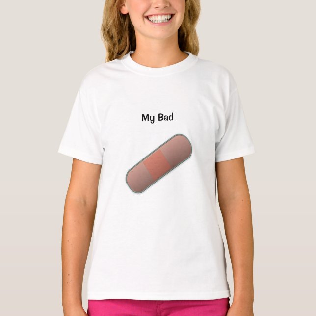 Camiseta Minhas Crianças de BandAid Personalizáveis (Frente)
