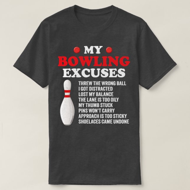 Camiseta minhas desculpas de boliche (Frente do Design)