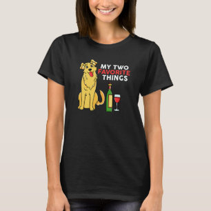 Camiseta Minhas Duas Coisas Favoritas Vinho Retriever Golde