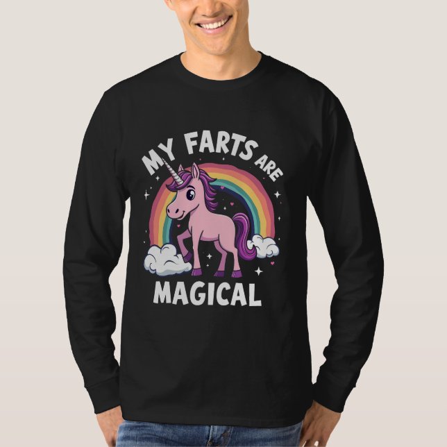Camiseta Minhas Farinhas São Magicas, Engraçadas, Unicórnio (Frente)