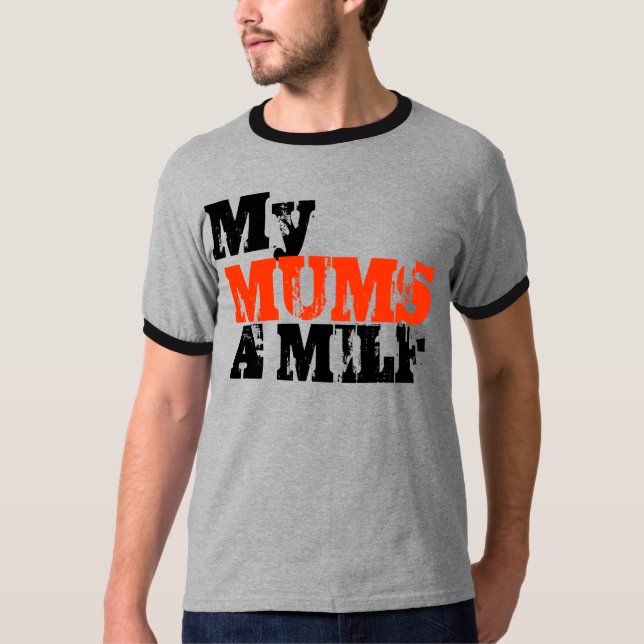 Camiseta Minhas mães um Milf (Frente)