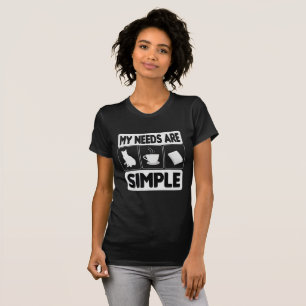 Camiseta minhas necessidades são simples - Livros de café