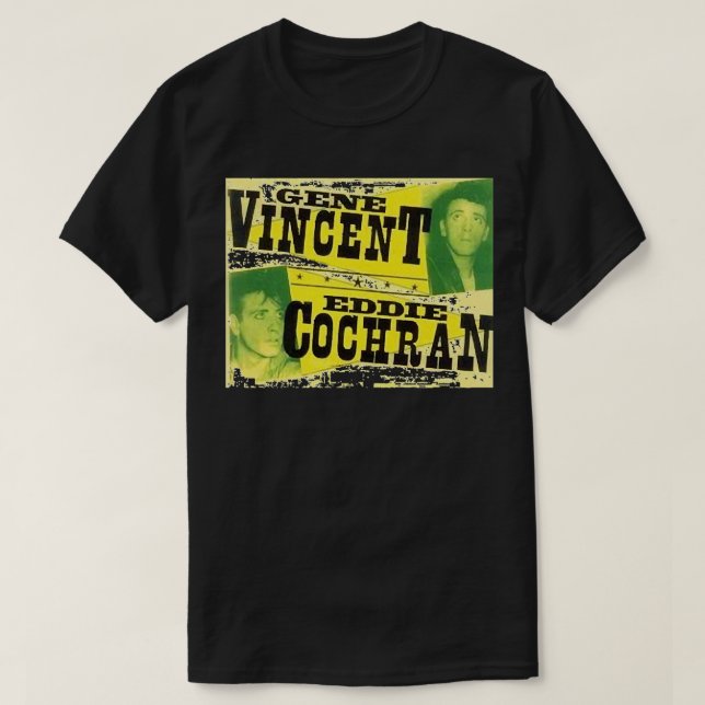Camiseta Minhas Pessoas Favoritas Eddie Cochran E Gene Vinc (Frente do Design)