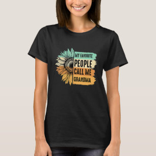 Camiseta Minhas Pessoas Favoritas Me Chamam De Avó Girassol