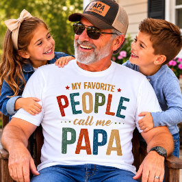 Camiseta Minhas Pessoas Favoritas Me Chamam de Papa Retro V