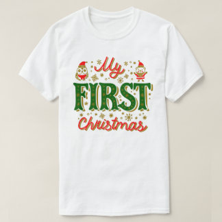 Camiseta Minhas primeiras t-shirts de Natal