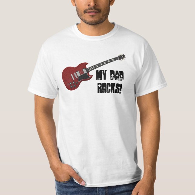 Camiseta Minhas rochas do pai! Guitarra (Frente)