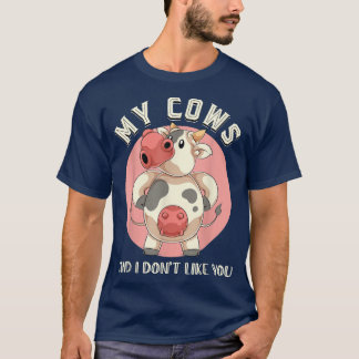 Camiseta Minhas Vacas E Eu Não Gosto De Você Fazenda Fazend