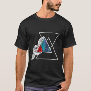 Camiseta Mini Arte Mínima de Triângulo Geométrico Rosa