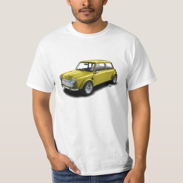 Camiseta Mini carro do amarelo 1969 clássicos no t-shirt (Frente)