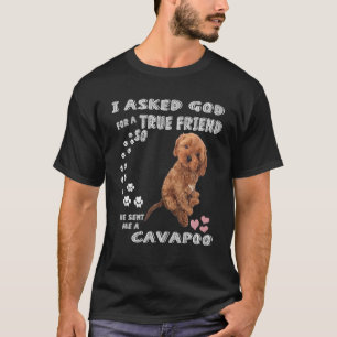 Camiseta Mini Cavapoo Dizendo Mãe, Cavadoodle Pai, Cav