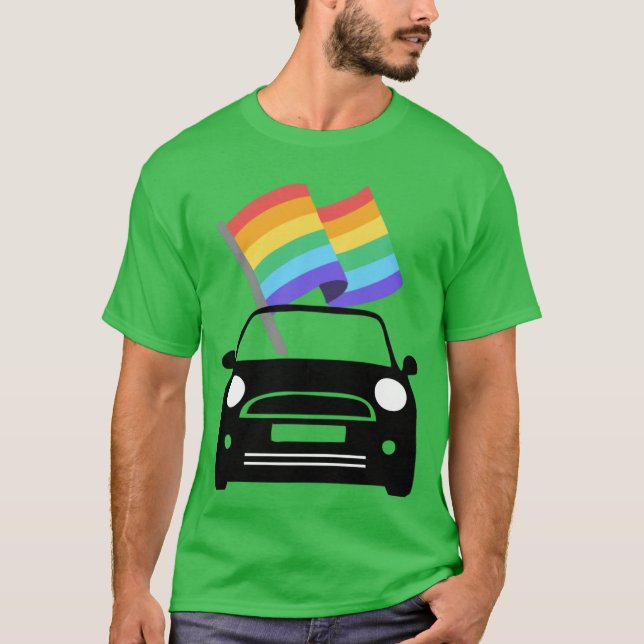 Camiseta MINI Cooper Versão Orgulho 1 engraçado (Frente)