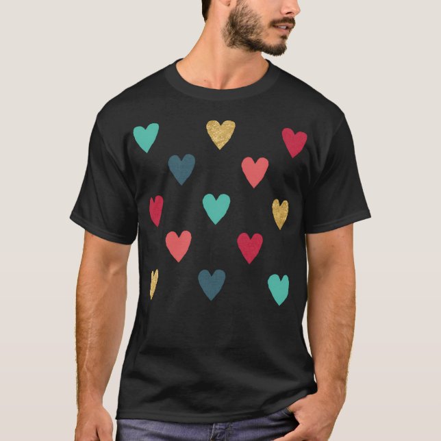 Camiseta Mini Corações Coloridos (Frente)
