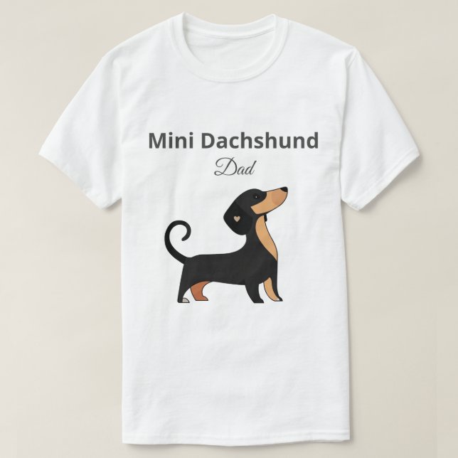 Camiseta Mini Dachshund Pai Presente para Donos de (Frente do Design)