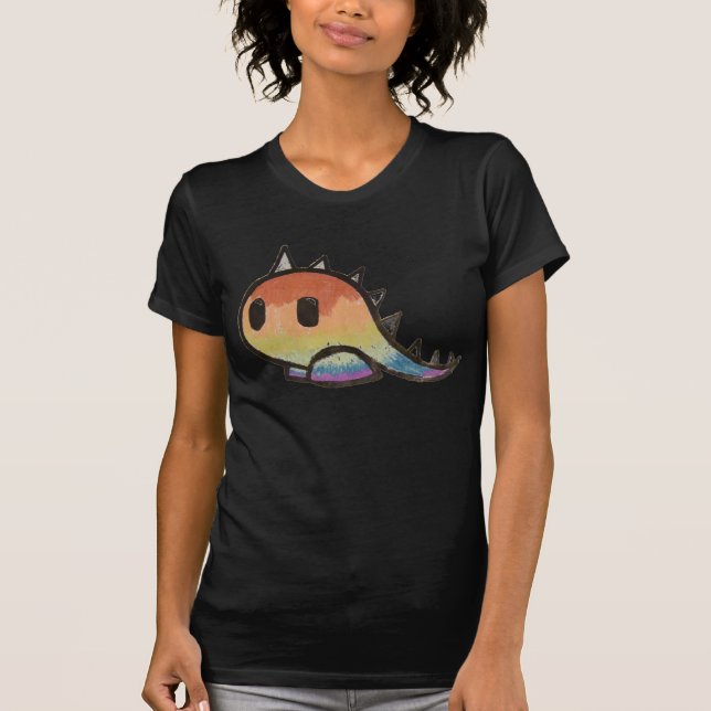 Camiseta Mini dinossauro do arco-íris (Frente)