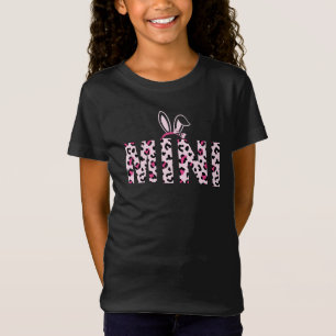 Camiseta MINI Estampa de Leopardo Rosa Orelhas de Coelho Pá